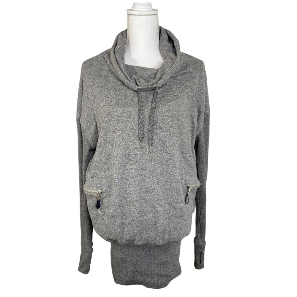 Sweaty Betty Cowl Neck Long Sweatshirt Gray Size XS